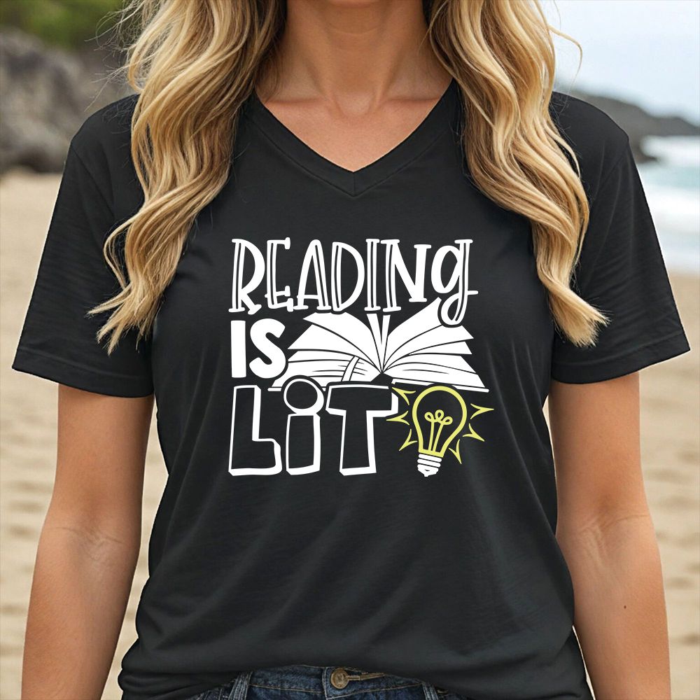 READING IS LIT (V-NECK)