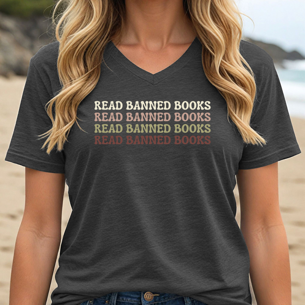 READ BANNED BOOKS (V-NECK)