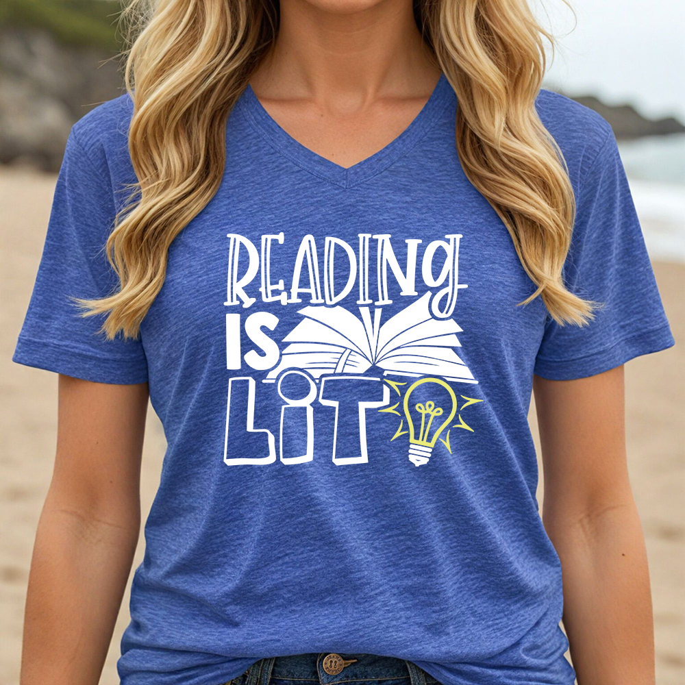 READING IS LIT (V-NECK)
