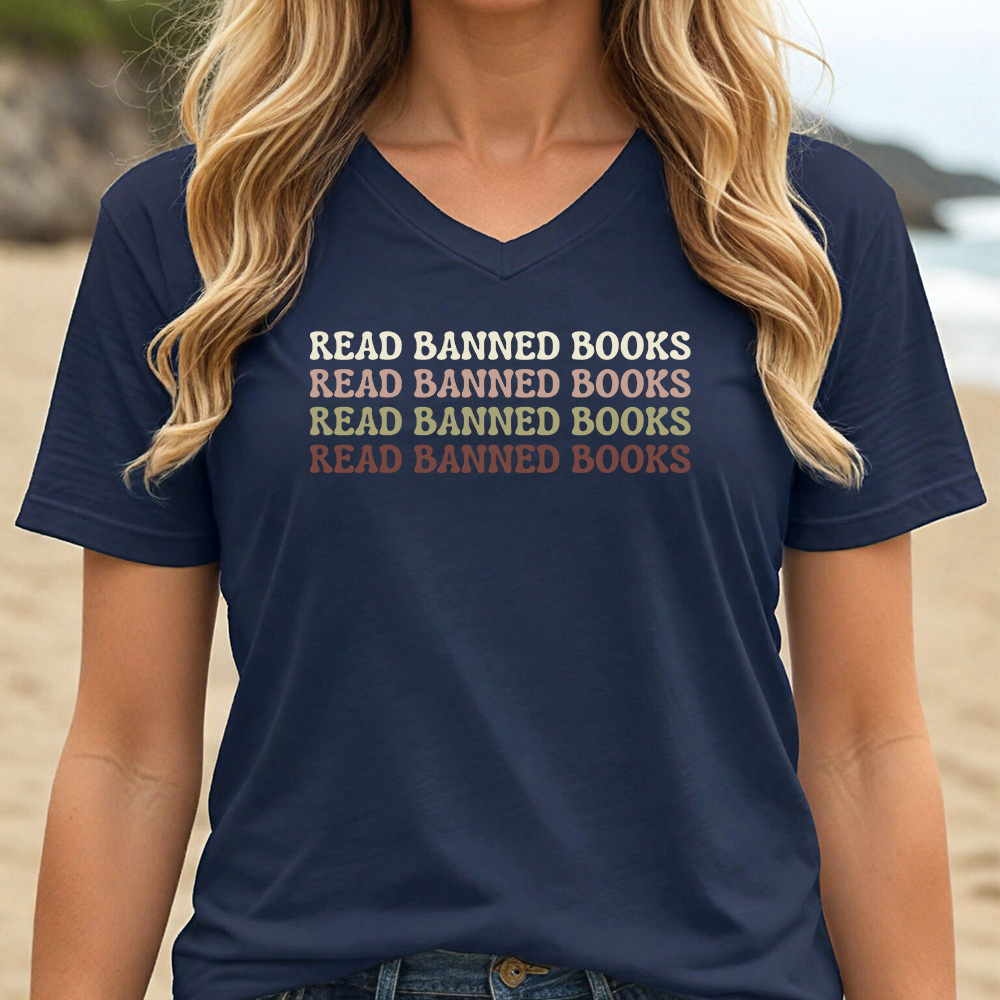 READ BANNED BOOKS (V-NECK)