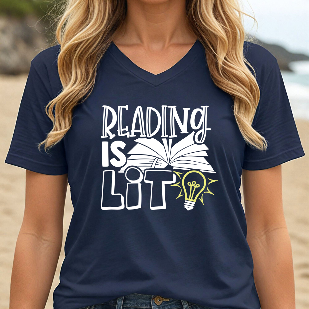 READING IS LIT (V-NECK)