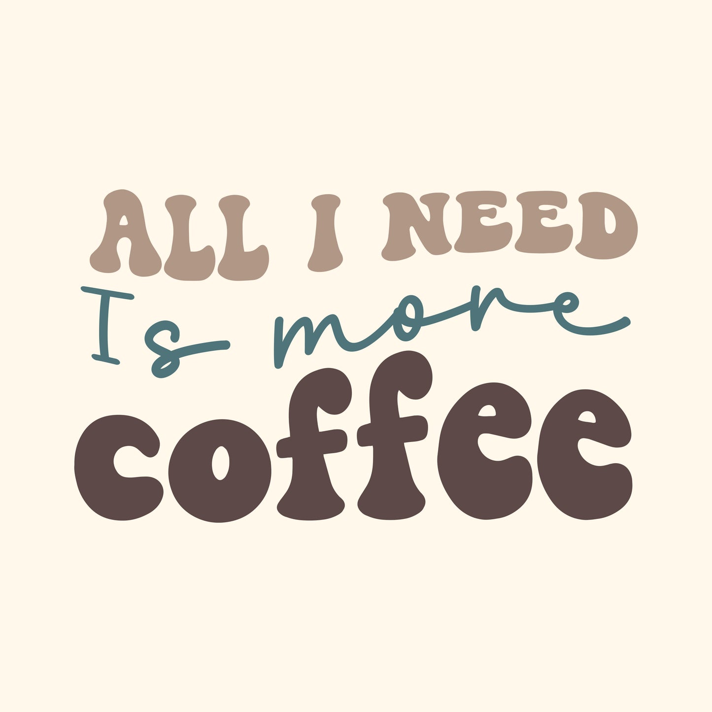 ALL I NEED IS MORE COFFEE