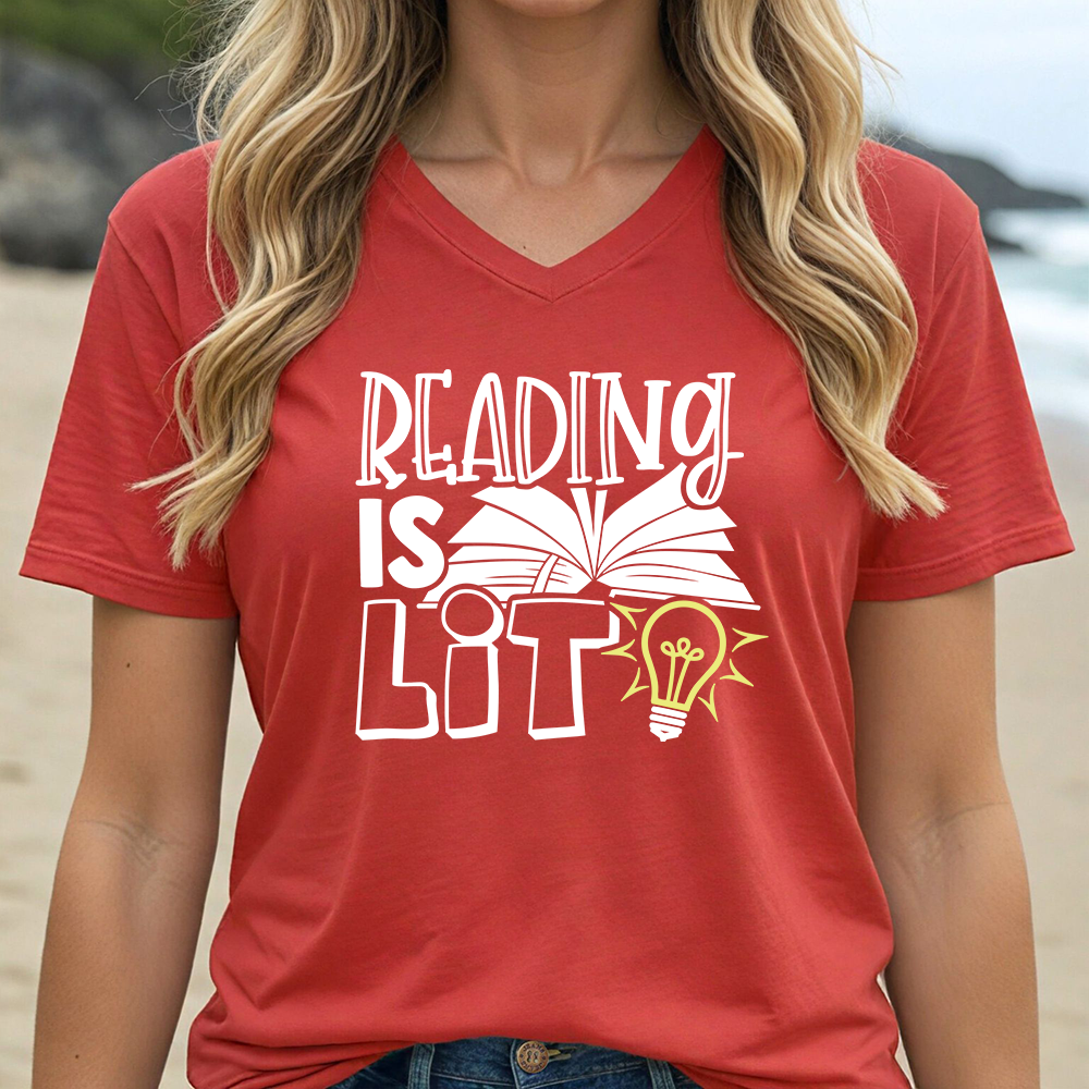 READING IS LIT (V-NECK)