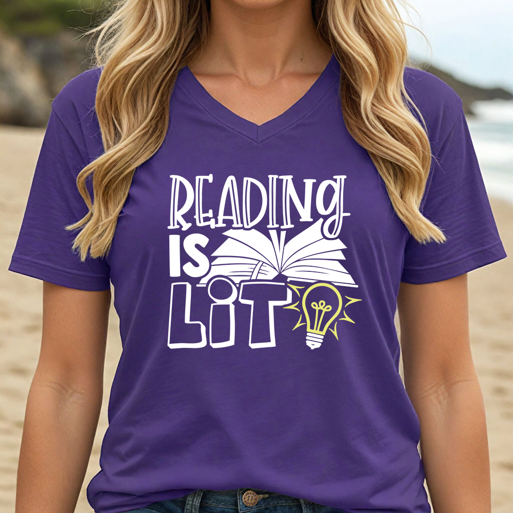 READING IS LIT (V-NECK)
