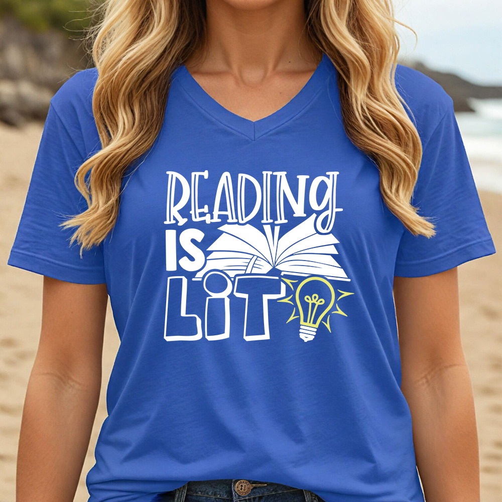 READING IS LIT (V-NECK)
