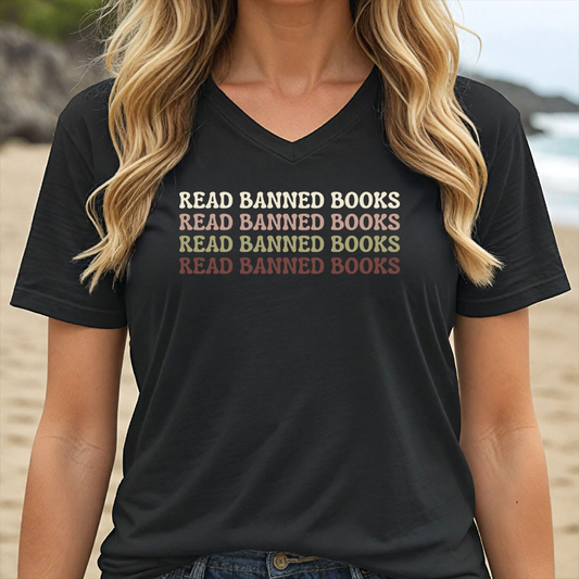 READ BANNED BOOKS (V-NECK)