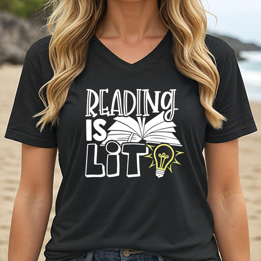 READING IS LIT (V-NECK)
