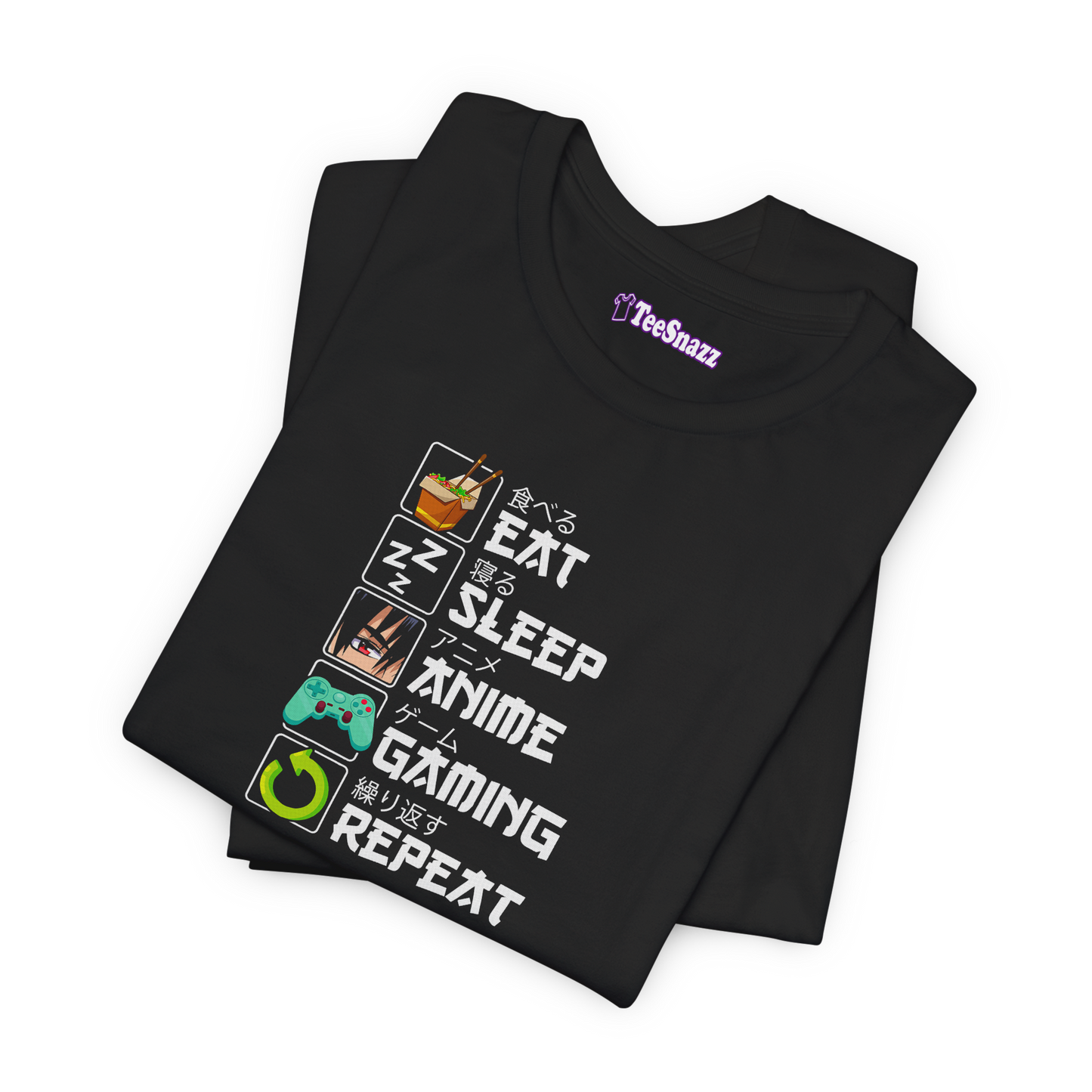 EAT SLEEP ANIME GAMING REPEAT (T-SHIRT)