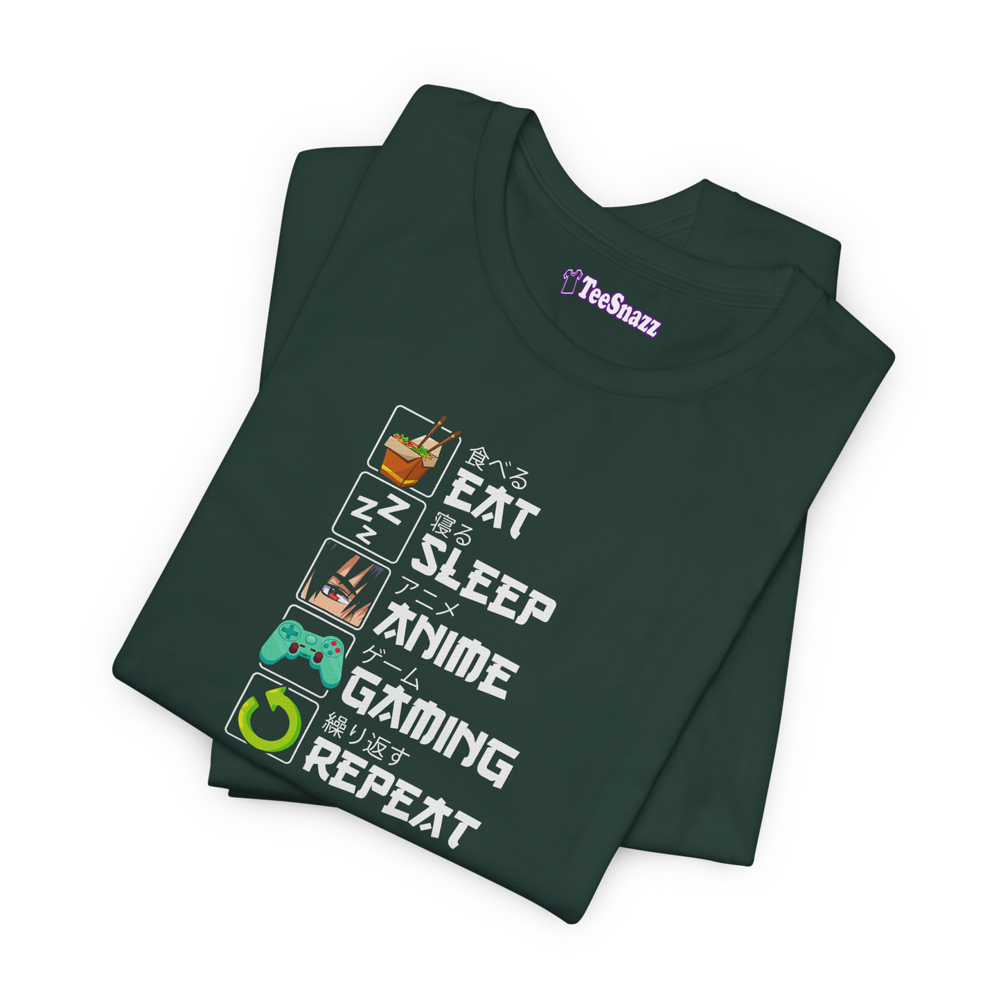 EAT SLEEP ANIME GAMING REPEAT (T-SHIRT)