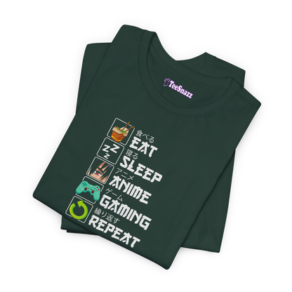 EAT SLEEP ANIME GAMING REPEAT (T-SHIRT)