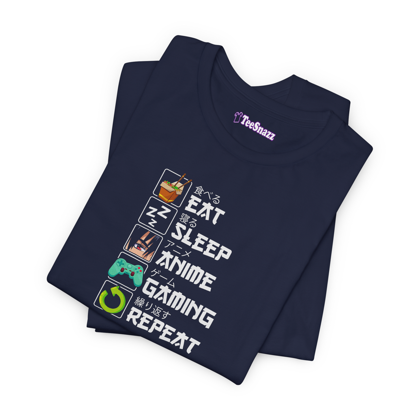 EAT SLEEP ANIME GAMING REPEAT (T-SHIRT)