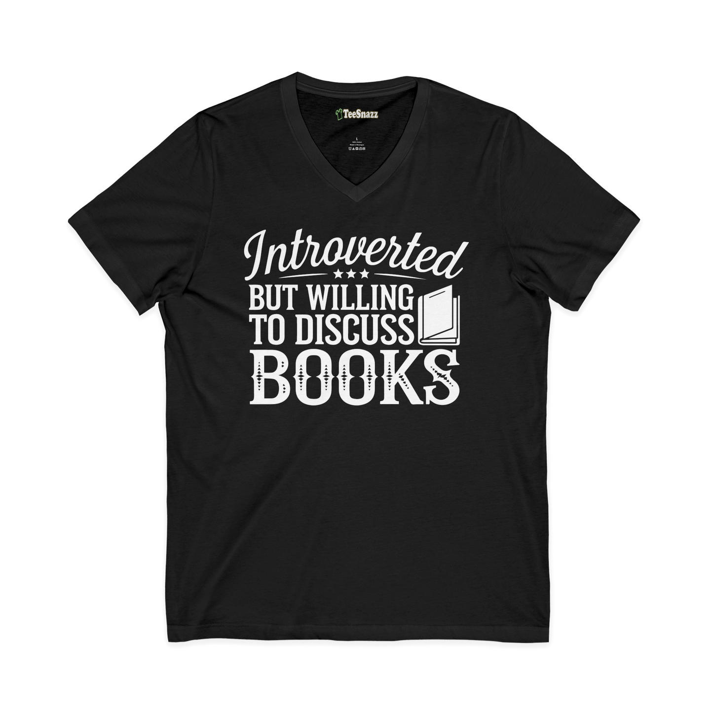 INTROVERTED BUT WILLING TO DISCUSS BOOKS (V-NECK)