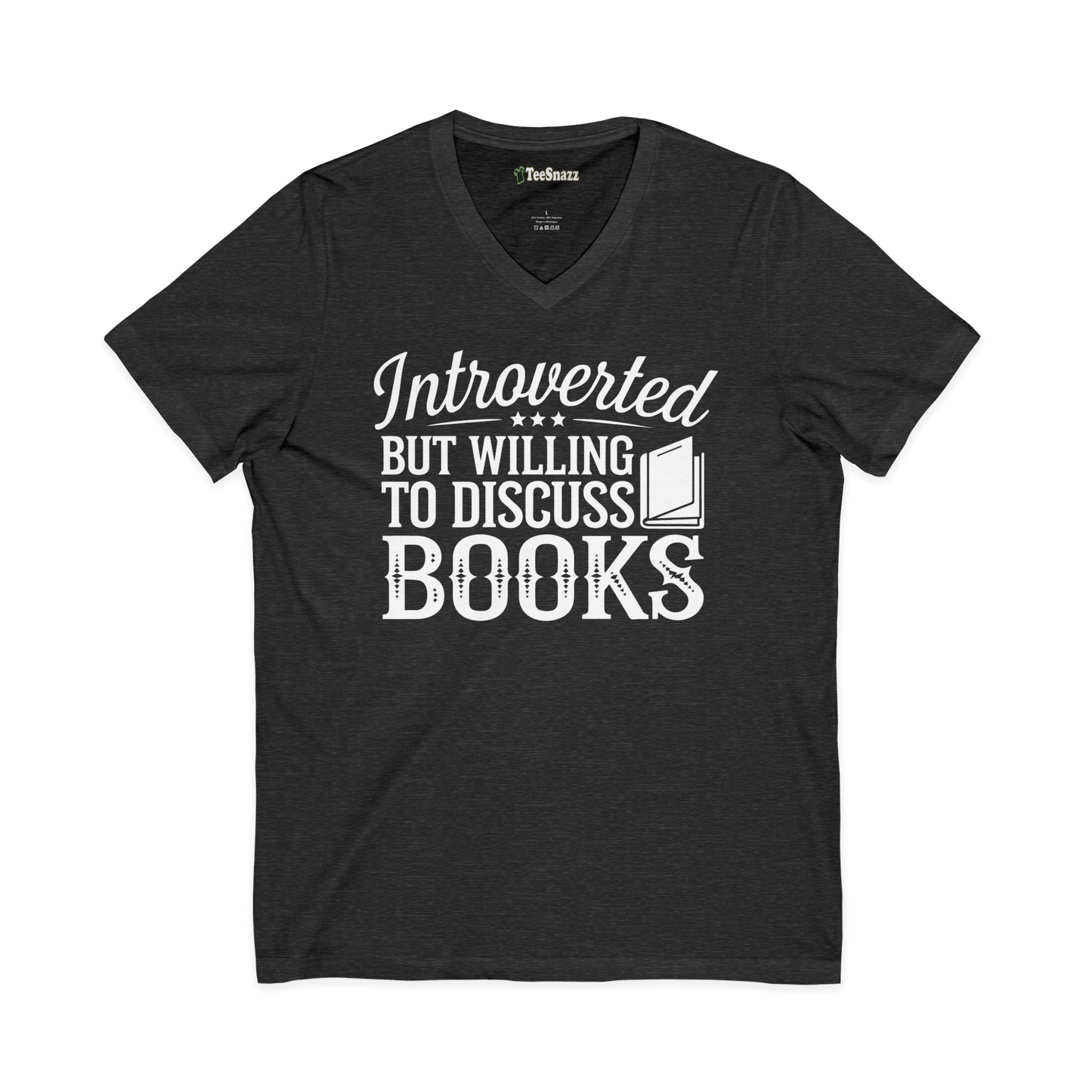 INTROVERTED BUT WILLING TO DISCUSS BOOKS (V-NECK)