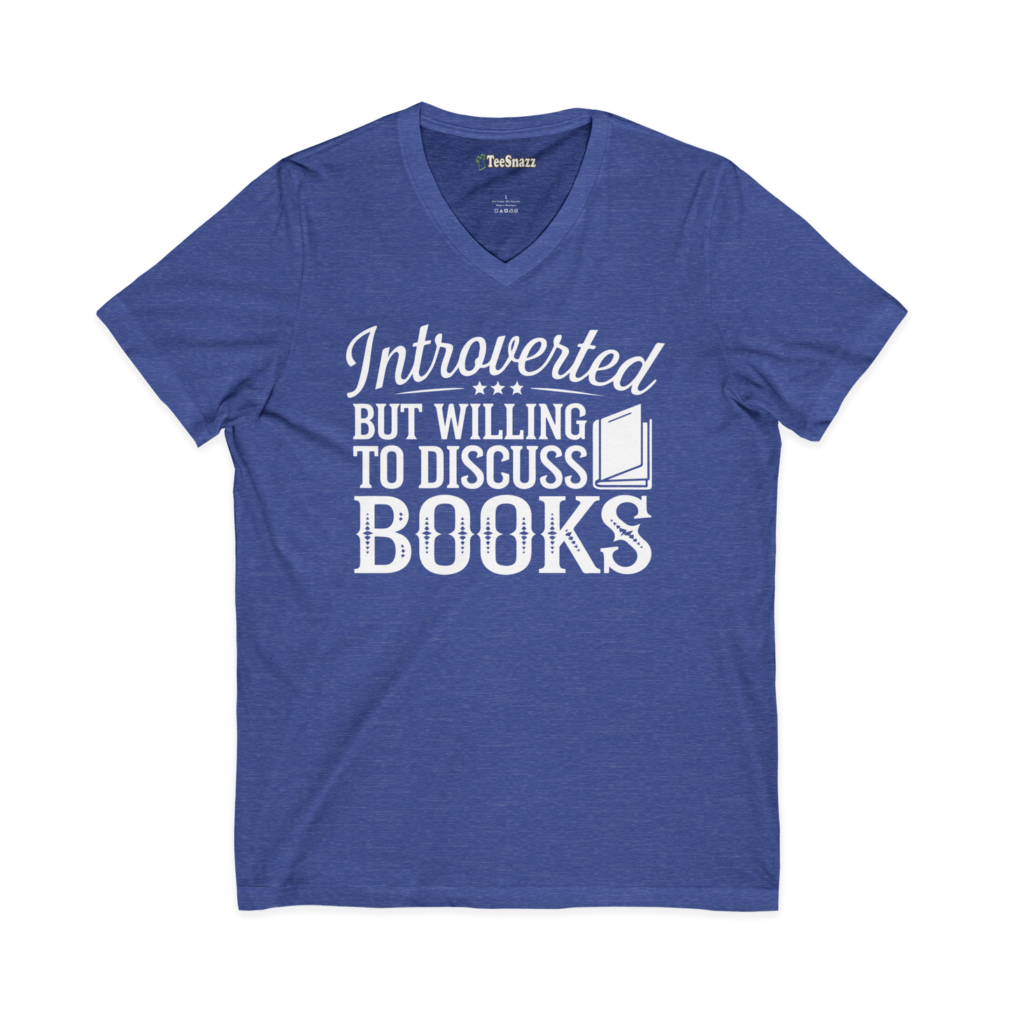 INTROVERTED BUT WILLING TO DISCUSS BOOKS (V-NECK)