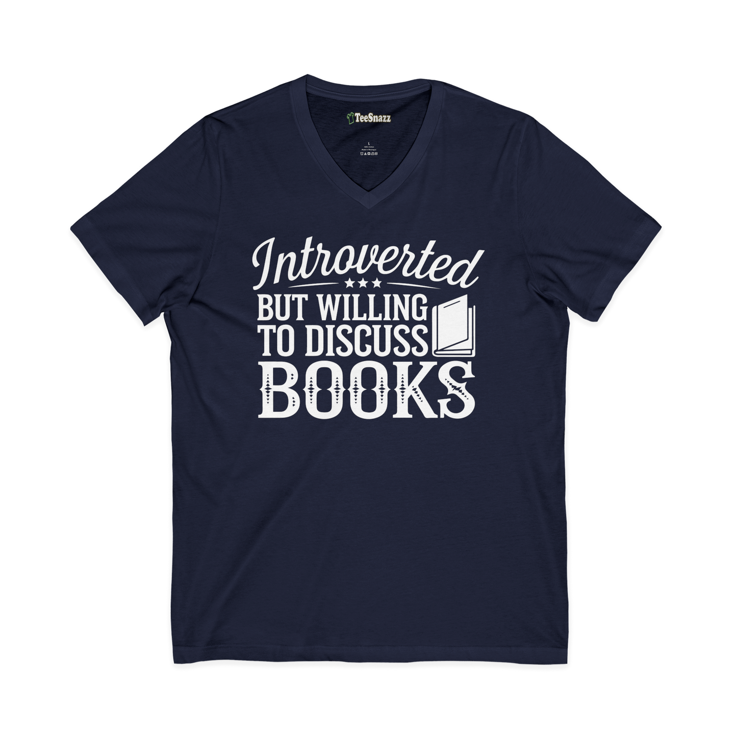 INTROVERTED BUT WILLING TO DISCUSS BOOKS (V-NECK)