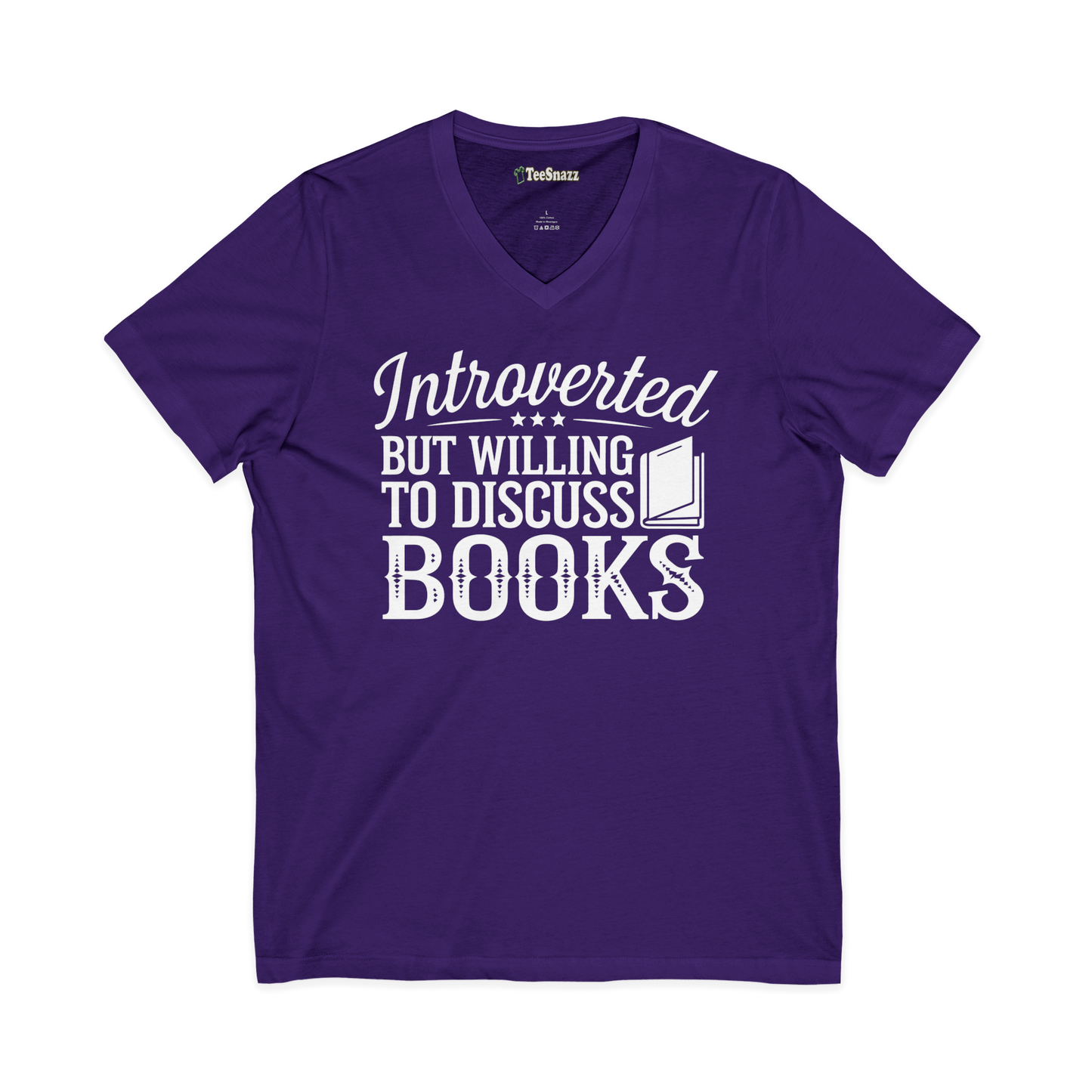 INTROVERTED BUT WILLING TO DISCUSS BOOKS (V-NECK)