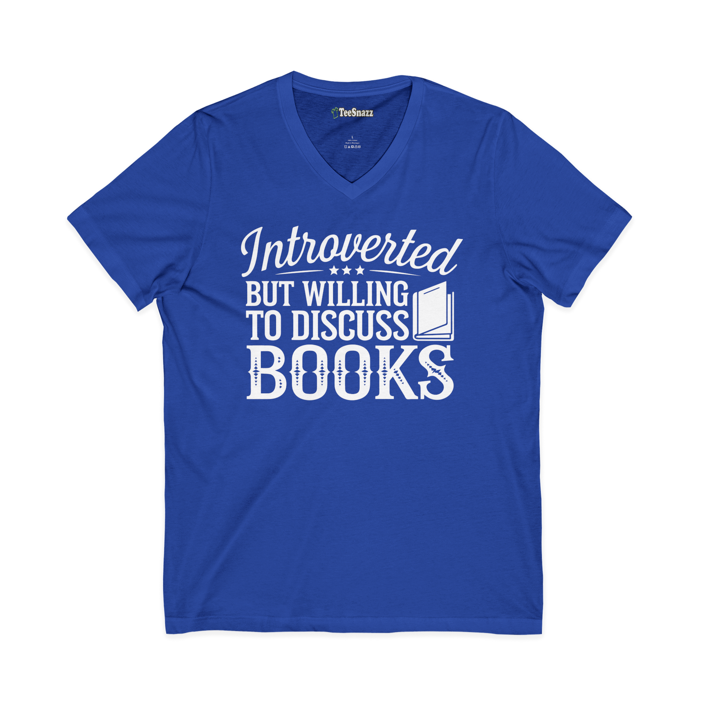 INTROVERTED BUT WILLING TO DISCUSS BOOKS (V-NECK)