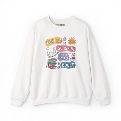 FUELED BY SUNSHINE ICED COFFEE & BOOKS (SWEATSHIRT)