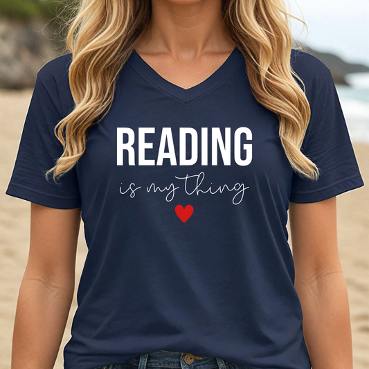 READING IS MY THING  (V-NECK)