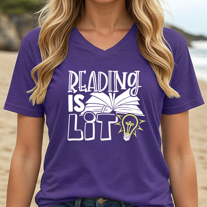 READING IS LIT (V-NECK)