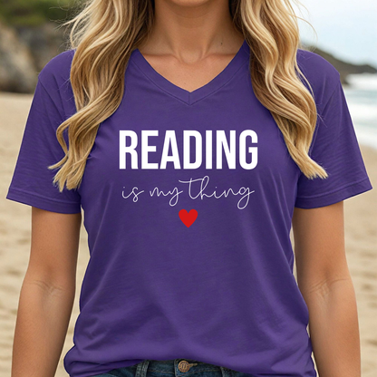 READING IS MY THING  (V-NECK)