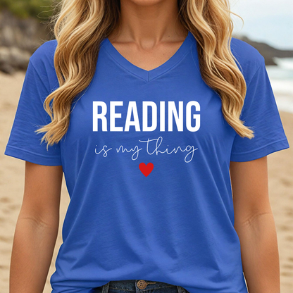 READING IS MY THING  (V-NECK)
