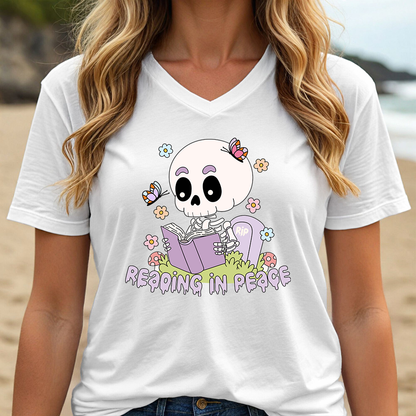 READING IN PEACE (V-NECK)